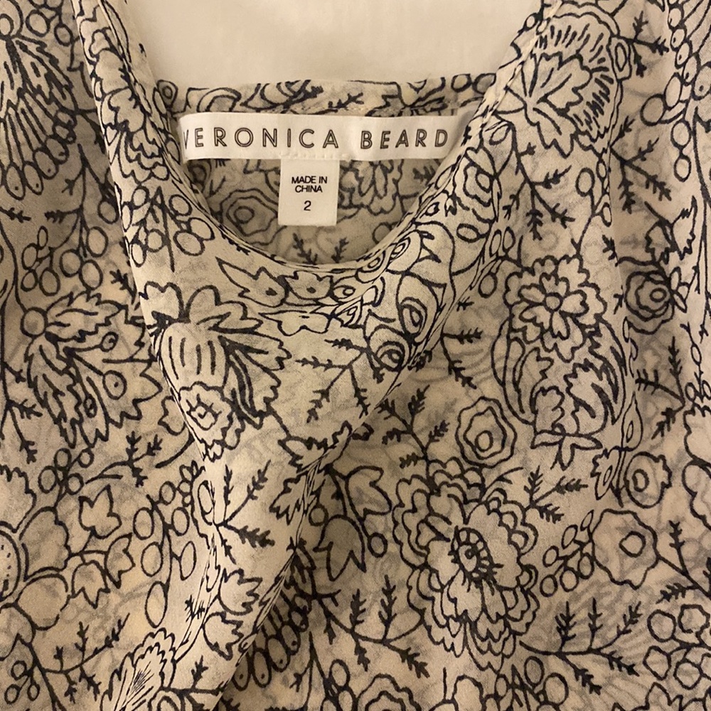 Veronica Beard black and white floral slip mini dress